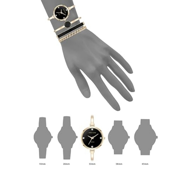 Women\'s Bangle Watch and Bracelet Set Black /Gold main image 4